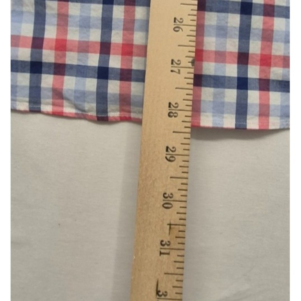 Nautica Classic Fit Stretch men's pink/wht/blue plaid long sleeve button up sz M - Picture 15 of 16